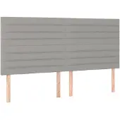 vidaXL Hoofdbord lichtgrijs 160x5x118/128 cm stof