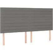 vidaXL Hoofdbord donkergrijs 160x5x118/128 cm Stof