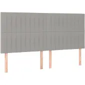 vidaXL Hoofdbord lichtgrijs 180x5x118/128 cm stof