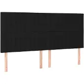 vidaXL Hoofdbord zwart 200x5x118/128 cm stof