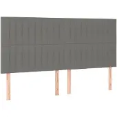 vidaXL Hoofdbord donkergrijs 160x5x118/128 cm Stof