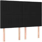 vidaXL Hoofdbord zwart 144x5x118/128 cm stof