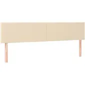 vidaXL Hoofdborden 180x5x78/88 cm stof crèmekleurig