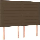 vidaXL Hoofdbord donkerbruin 144x5x118/128 cm stof