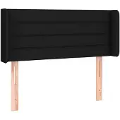 vidaXL Hoofdbord met randen 103x16x78/88 cm stof zwart