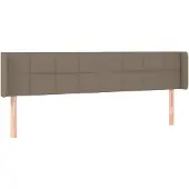 vidaXL Hoofdbord met randen 203x16x78/88 cm stof taupe