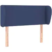 vidaXL Hoofdbord met randen 103x23x78/88 cm stof blauw