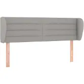 vidaXL Hoofdbord met randen 147x23x78/88 cm stof lichtgrijs
