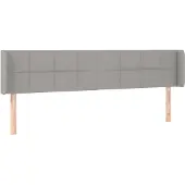 vidaXL Hoofdbord met randen 163x16x78/88 cm stof lichtgrijs