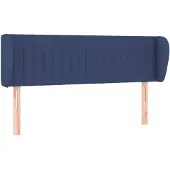 vidaXL Hoofdbord met randen 147x23x78/88 cm stof blauw
