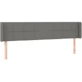 vidaXL Hoofdbord met randen 163x16x78/88 cm stof donkergrijs