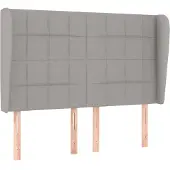vidaXL Hoofdbord met randen 147x23x118/128 cm stof lichtgrijs