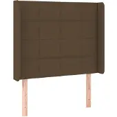 vidaXL Hoofdbord met randen 103x16x118/128 cm stof donkerbruin