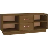 vidaXL Tv-meubel 100x34x40 cm massief grenenhout honingbruin