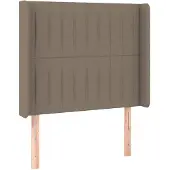 vidaXL Hoofdbord met randen 83x16x118/128 cm stof taupe