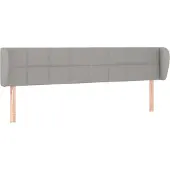 vidaXL Hoofdbord met randen 183x23x78/88 cm stof lichtgrijs