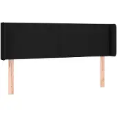 vidaXL Hoofdbord met randen 147x16x78/88 cm stof zwart