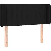 vidaXL Hoofdbord met randen 93x16x78/88 cm stof zwart