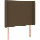 vidaXL Hoofdbord met randen 83x16x118/128 cm stof donkerbruin