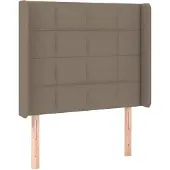 vidaXL Hoofdbord met randen 93x16x118/128 cm stof taupe