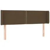 vidaXL Hoofdbord met randen 147x16x78/88 cm stof donkerbruin
