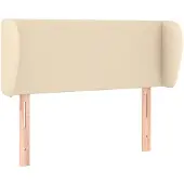 vidaXL Hoofdbord met randen 93x23x78/88 cm stof crèmekleurig
