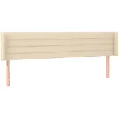 vidaXL Hoofdbord met randen 183x16x78/88 cm stof crèmekleurig