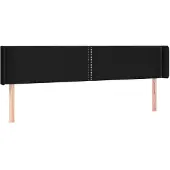 vidaXL Hoofdbord met randen 203x16x78/88 cm stof zwart
