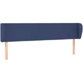 vidaXL Hoofdbord met randen 203x23x78/88 cm stof blauw