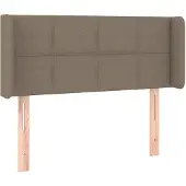 vidaXL Hoofdbord met randen 103x16x78/88 cm stof taupe