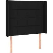 vidaXL Hoofdbord met randen 83x16x118/128 cm stof zwart