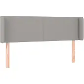 vidaXL Hoofdbord met randen 147x16x78/88 cm stof lichtgrijs