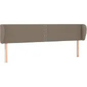vidaXL Hoofdbord met randen 203x23x78/88 cm stof taupe