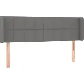 vidaXL Hoofdbord met randen 147x16x78/88 cm stof donkergrijs