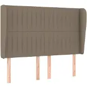 vidaXL Hoofdbord met randen 147x23x118/128 cm stof taupe