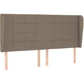 vidaXL Hoofdbord met randen 203x23x118/128 cm stof taupe
