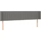 vidaXL Hoofdbord met randen 183x16x78/88 cm stof donkergrijs