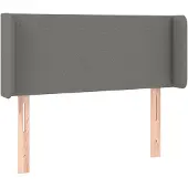vidaXL Hoofdbord met randen 93x16x78/88 cm stof donkergrijs