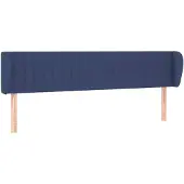 vidaXL Hoofdbord met randen 163x23x78/88 cm stof blauw