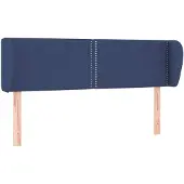 vidaXL Hoofdbord met randen 147x23x78/88 cm stof blauw