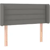 vidaXL Hoofdbord met randen 83x16x78/88 cm stof donkergrijs