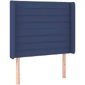 vidaXL Hoofdbord met randen 103x16x118/128 cm stof blauw