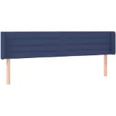 vidaXL Hoofdbord met randen 163x16x78/88 cm stof blauw