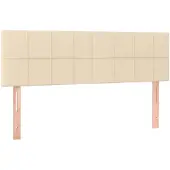 vidaXL Hoofdborden 144x5x78/88 cm stof crèmekleurig