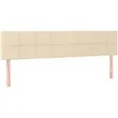 vidaXL Hoofdborden 160x5x78/88 cm stof crèmekleurig