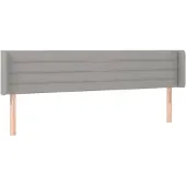 vidaXL Hoofdbord met randen 183x16x78/88 cm stof lichtgrijs