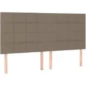 vidaXL Hoofdbord taupe 200x5x118/128 cm Stof