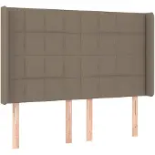 vidaXL Hoofdbord met randen 147x16x118/128 cm stof taupe