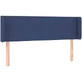 vidaXL Hoofdbord met randen 147x16x78/88 cm stof blauw