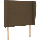 vidaXL Hoofdbord met randen 93x23x118/128 cm stof donkerbruin